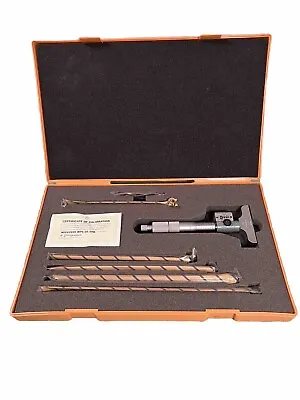 229-128 MITUTOYO 0 To 6  6 Rod Satin Chrome Finish Mechanical Depth Micrometer • $179.10