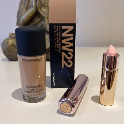 £32 • Buy Mac NW22 Studio Fix Fluid 30ml Brand New  Plus Free Kiko Lip Balm