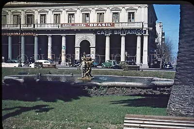 1950 Red Border 35mm Slide.  Gran Hotel Brazil  Cafe Britanico In Montevideo • $11.08