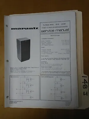 Marantz Ms-25 Cs-75 Ds-604 Service Manual Repair Book Stereo Speaker 4 Page • $19.98