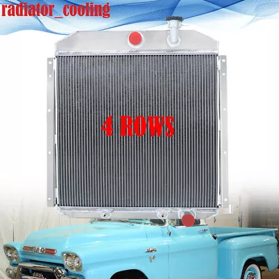 4 Rows Aluminum Radiator For 1955-1959 1957 Gmc Truck 4.4l 5.2l 5.3l 5.7l 6.1l • $239