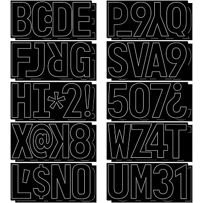 88 Pieces 6 Inch Large Black Vinyl Alphabet Number Stickers Adhesive Stickers... • $29.22