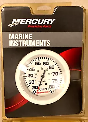 Mercury Speedometer 0-80 MHP White Face Black Letters White Bezel 79-859678-A11 • $69.99