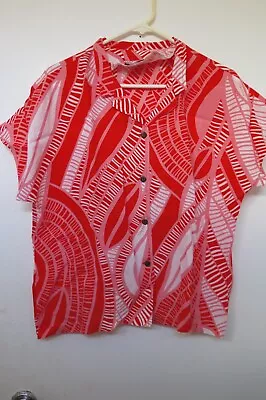 Manuhealii Hawaiian Women Blouse/shirt Large Excellent • $39.50