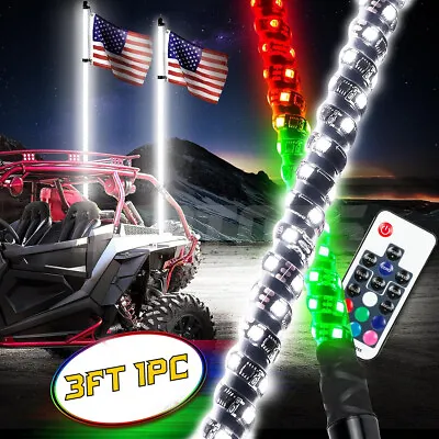 3FT Spiral LED Whip Light For ATV UTV Accessories Polaris RZR Can-Am Antenna • $49.99
