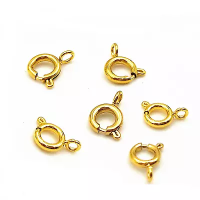 18K Gold Round Lobster Clasp Necklace Bracelet Chain Connectors Stainless Steel • £3.11