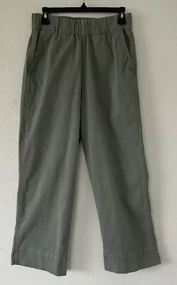 J.Crew Solid Olive Green Elastic Waist Pocket Women’s Capri Pants Size Small • $16