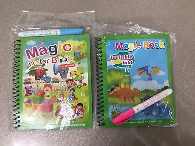 2 XChildren's Water Magic Painting Colouring Reusable Drawing Books With Pens UK • £6.50