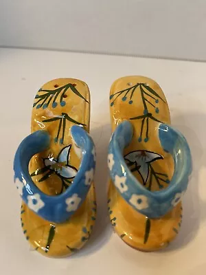 Salt And Pepper Shakers Ceramic Maui By Design Sandals • £11.82