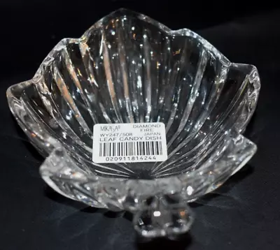 MIKASA Diamond Fire Crystal Leaf Candy Dish NIB* • $5.50