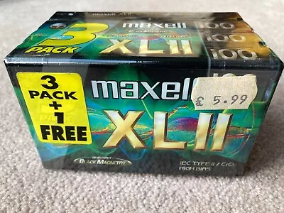 *NEW SEALED* 4 Pack MAXELL XLII 100 CHROME Type II CASSETTE TAPES CrO2 • £19.95
