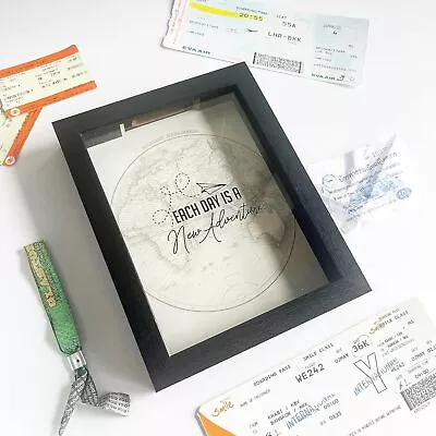 Memory Box 3D Box Frame Travel Ticket Collection Memorabilia Holiday Keepsakes • £17.49