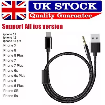 For Bmw & Mini IPhone 6 7 8 X XS XR Interface Audio USB Cable Lead AUX Adapter • £4.99