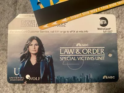 Law & Order: SVU 25th Anniversary NYC Metrocard Olivia Benson - Mariska Hargitay • $25