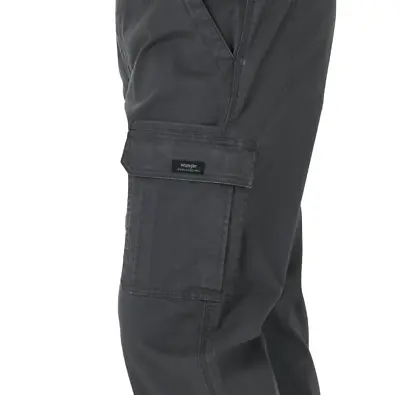 Men's Wrangler Cargo Pants W/ Stretch Relaxed Fit Anthracite Grey CHOOSE SIZE • $29.99