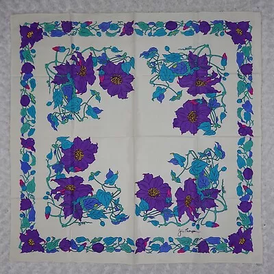 $14.99 • Buy K865 Jim Thompson Ivory Flower Silk Scarf Scarves Sz. 32  X 33 