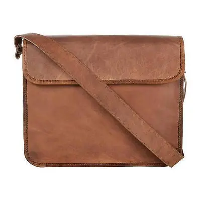 Leather Messenger Laptop Bag Custom Handmade Shoulder Office Satchel Briefcase • $79.48