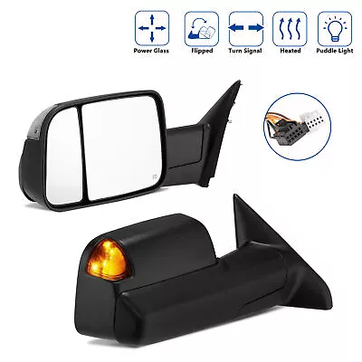 Pair For 2009-2012 Dodge Ram Pickup Power Heat Turn&Puddle Signal Towing Mirrors • $127.50