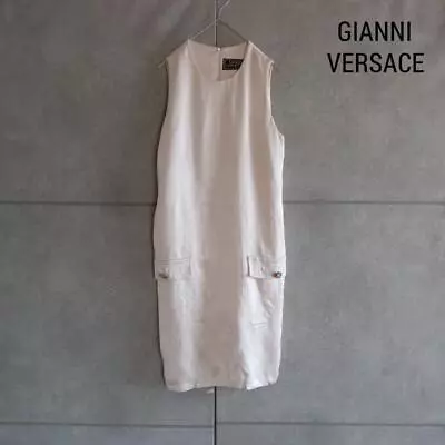 GIANNI VERSACE Gold Button Dress Made In Italy Size 42 From Japan • $140