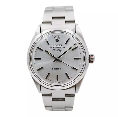 Men's Rolex 34mm Air-King Vintage Oyster Stainless Steel Wristwatch. (5500) • $3995
