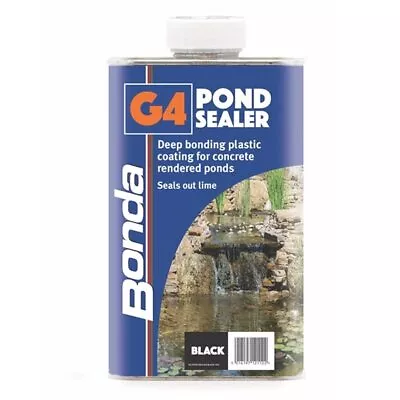 G4 Pond Sealer Black Bonding Plastic Coating For Concrete Seal The Lime In Ponds • £45.19