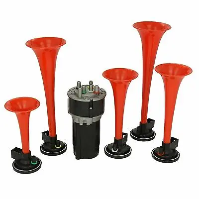 Musical Air Horn LA CUCARACHA Horns Set Retro Car Sound Retro Hotrod 12v Van T4 • $33.86