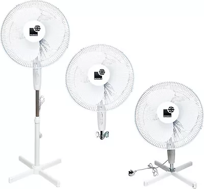 3 In 1 Fan 16'' Pedestal Desk And Wall 3 Speed Floor Standing White Fan Cool Air • £19.95