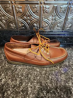 Eddie Bauer Boat Shoes Mens Dark Brown Size 9  Lace Up Business Casual Career • $23