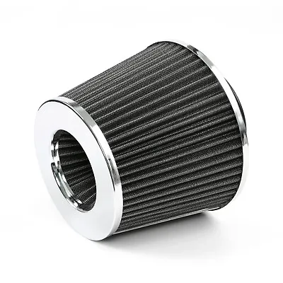 Silver 3  76mm Car Inlet Cold Air Intake Cone Replacement Quality Dry Air Filter • $13.99