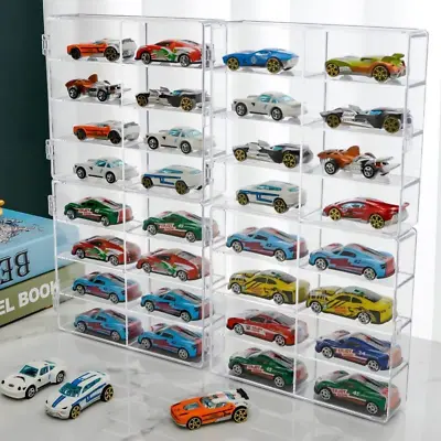 Hot 1/64 Scale Matchbox Wheels Toy Car Display Case Holds 32 Toy Cars Storage Or • $47.99