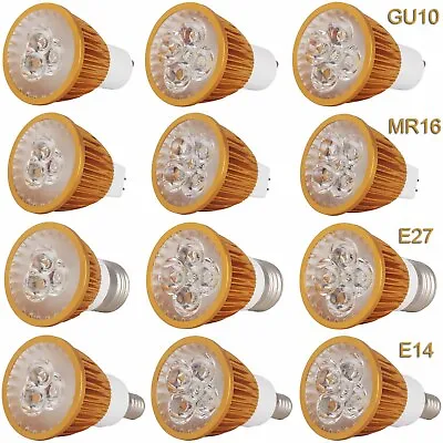 Dimmable LED Spotlight GU10 MR16 E27 E14 9W 12W 15W Golden Shell Light Bulbs • $4.02