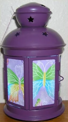 $9.99 • Buy Rotera IKEA Hanging Purple Lantern With Cutout Stars 8.25  Butterflies