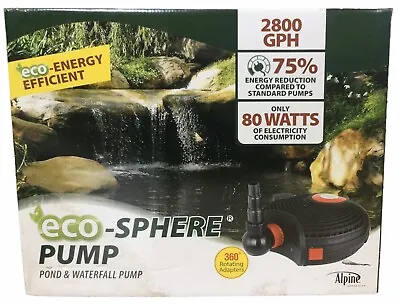 Alpine 2800 GPH Eco-Sphere Pond Pump & Waterfall Pump W/ 33ft Cord PUR2800(Y5) • $199.95