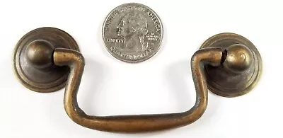 1 X Ant.Style Brass Swan Neck Bail Pull Drawer Cabinet Handles 2-3/4 Cntr #H43 • $12.95