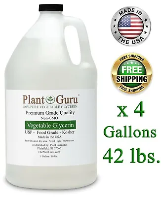 Vegetable Glycerin Bulk 4 Gallons 42 Lbs. USP 99.9 % Pure Food Grade VG Liquid • $107.95