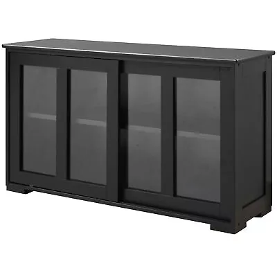 Kitchen Sideboard Buffet Stackable Credenza Coffee Bar Cabinet With Sliding Glas • $137.27