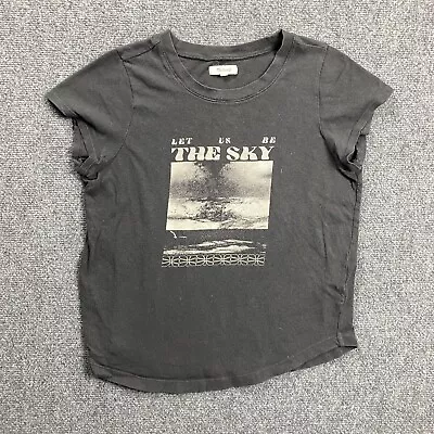 Madewell Top Women's Small Gray Sky Graphic Shirt Casual Adults Distressed • $17.99