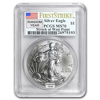 1986-Current Silver Eagle MS-70 NGC/PCGS (Random Year Spotted) • $56.58