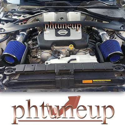 BLACK+BLUE DUAL/TWIN AIR INTAKE KIT Fit 2008-2013 INFINITI G37 3.7L ENGINE • $134.98