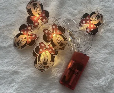 SEALED 2023 Disney Minnie Mouse LED String Lights 5ft Battery Powered Lights NEW • $9.99