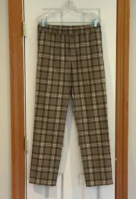 H&m Mens Size Medium Pullon Plaid Pant Shades Of Brown Regular Fit Excellent  • $17.99