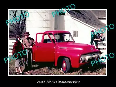 Old Postcard Size Photo Of 1954 Ford F100 Truck Launch Press Photo • $7