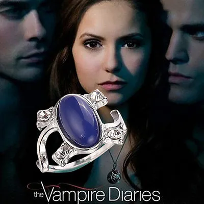 The Vampire Diaries Elena Gilbert Blue Lapis Antique Silver Daylight Ring • £7.95