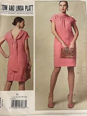 V1544 Vogue Pattern Tom And Linda Platt Elegant Designer Dress Sz 1416182022 • $10