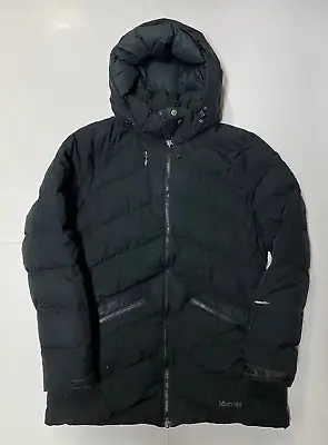 Marmot 700 Down Jacket Womens Large Winter Parka Black Hooded • $53.99