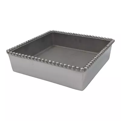 Mariposa Square Napkin Holder Bead Edge Aluminum Mexico • $26.99