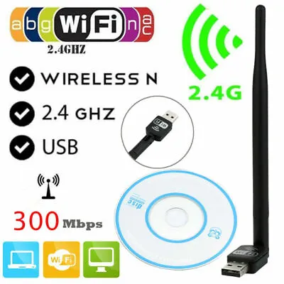  W/Antenna 300n 300Mbps Mini Wireless USB Wifi Adapter Network 802.11n/g/b • $7.49