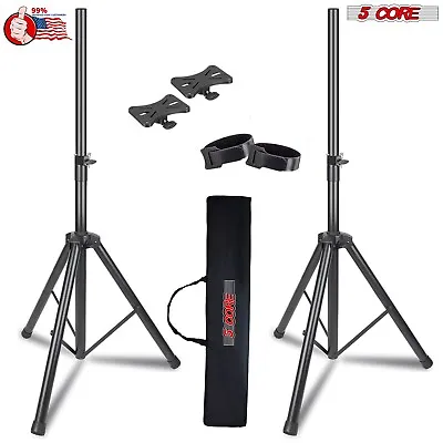 5Core PAIR Speaker Stand Tripod DJ PA Pro Stands 40 -72  Adjustable Height +Bag • $39.99