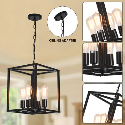 Lantern Chandeliers Ceiling Lamp Industrial Metal Foyer Pendant Lamp For Kitchen • £40.99