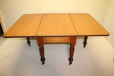 Antique 19th C. American  Solid Walnut Drop Leaf Dining Breakfast Table • $1440